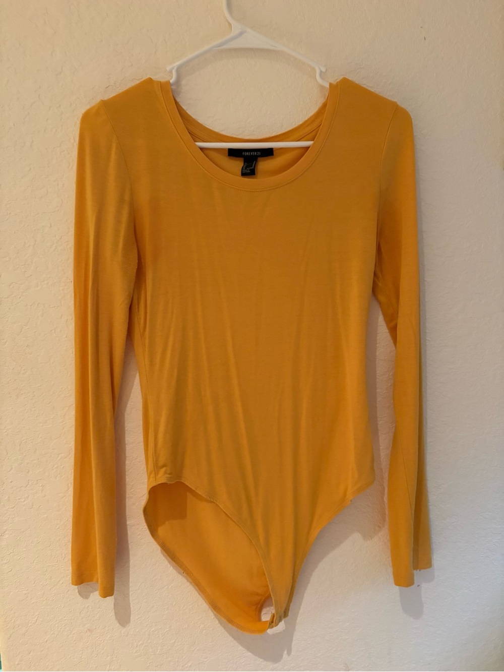 Forever 21 Mustard Yellow Long-Sleeve Bodysuit